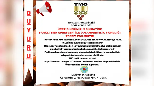 Fındık üreticilerine 'dolandırıcılık' uyarısı