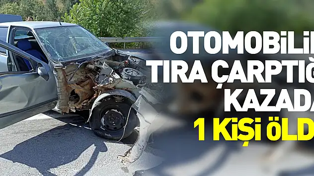 Samsun'da otomobilin tıra çarptığı kazada 1 kişi öldü, 1 kişi yaralandı