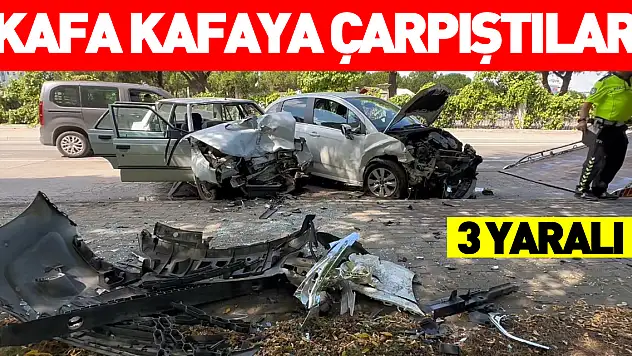 Samsun'da 2 otomobil kafa kafaya çarpıştı: 3 yaralı