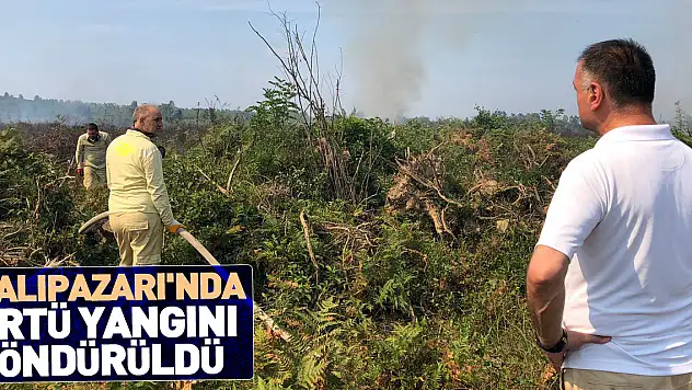 Salıpazarı'nda örtü yangını söndürüldü