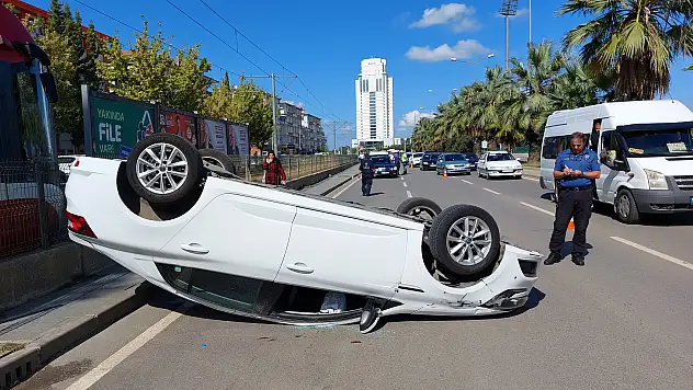Samsun'da otomobil takla attı: 1 yaralı