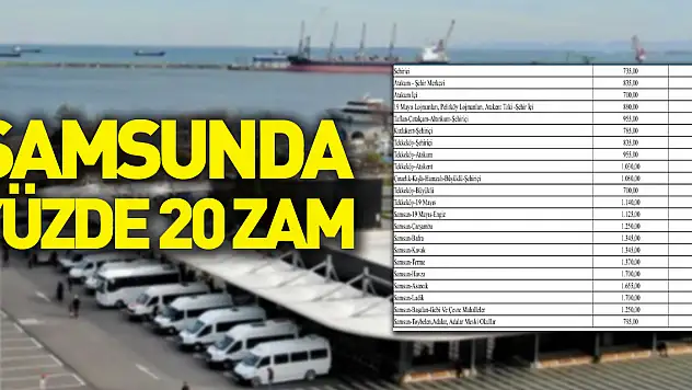 İlçe dolmuş ücretleri ve öğrenci servisleri yüzde 20 zamlandı