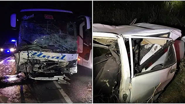 Kayseri'de yolcu otobüsü ile otomobil çarpıştı, 2 kişi öldü, 20 kişi yaralandı