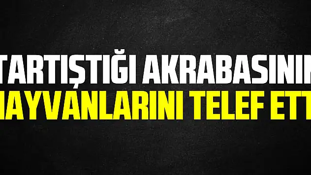Tartıştığı akrabasının hayvanlarını telef etti