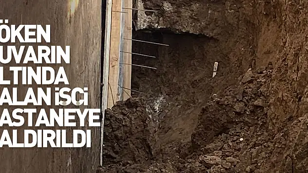 Samsun'da çöken duvarın altında kalan işçi hastaneye kaldırıldı