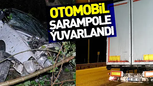 Tıra çarpan otomobil şarampole yuvarlandı: Karı-koca ağır yaralandı