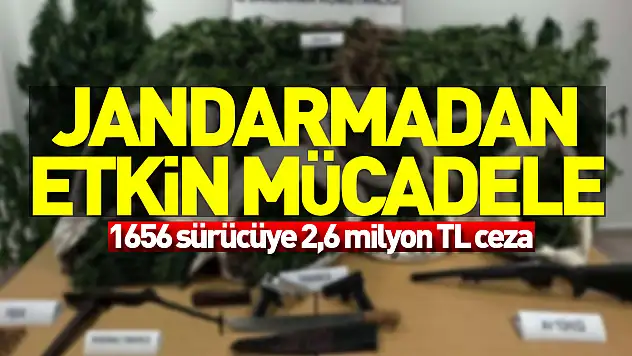 Samsun'da jandarmadan suç ve suçlularla etkin mücadele: 1656 sürücüye 2,6 milyon TL ceza
