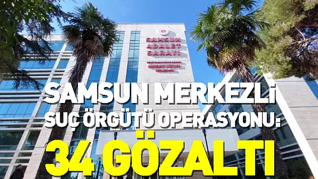 Samsun merkezli suç örgütü operasyonu: 34 gözaltı
