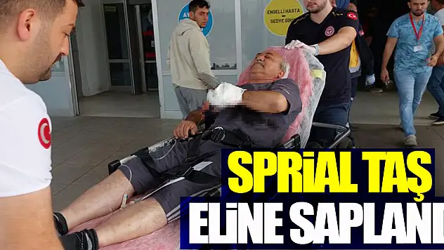 Sprial taş eline saplandı