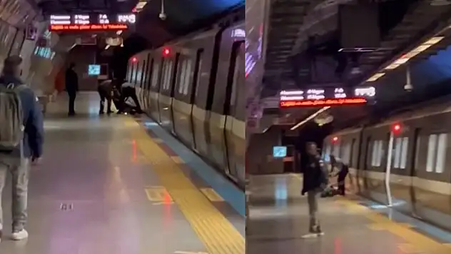 Raylara düşen genç son anda kurtarıldı