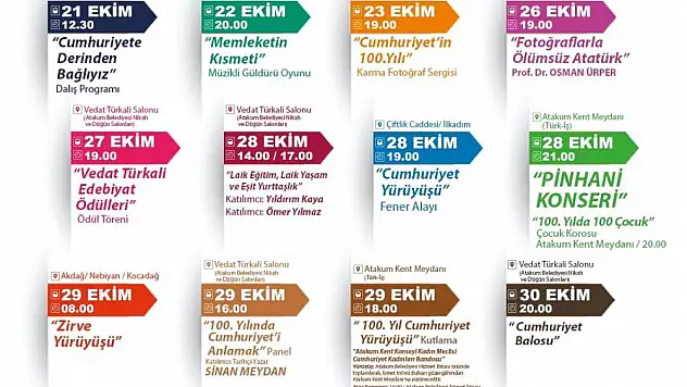Atakum'da 100. yıl programı