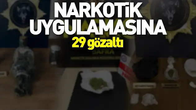 Narkotik uygulamasına 29 gözaltı