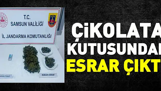 Çikolata kutusundan esrar çıktı