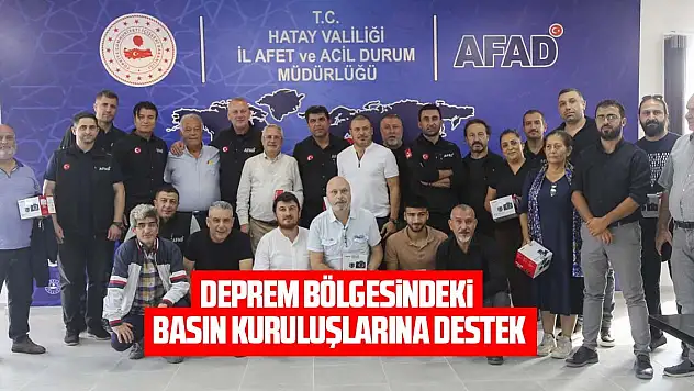 Deprem bölgesindeki basın kuruluşlarına teknik ekipman desteği