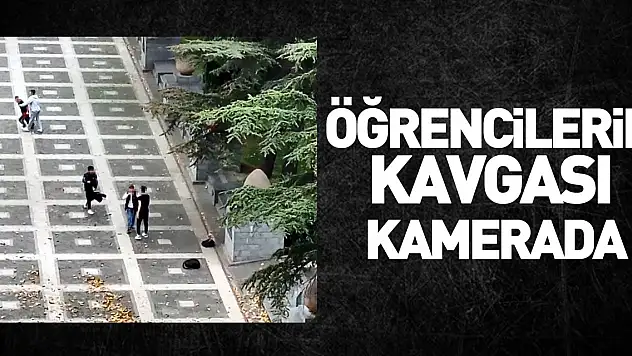 Öğrencilerin kavgası kamerada