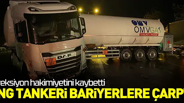 Direksiyon hakimiyetini kaybetti bariyerlere çarptı