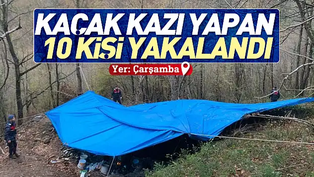 Kaçak kazı yapan 10 kişi yakalandı