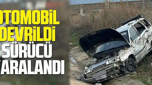 Otomobil Devrildi Sürücü Yaralandı