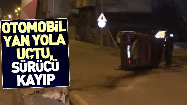 Direksiyon hakimiyetini kaybeden Otomobil yan yola uçtu