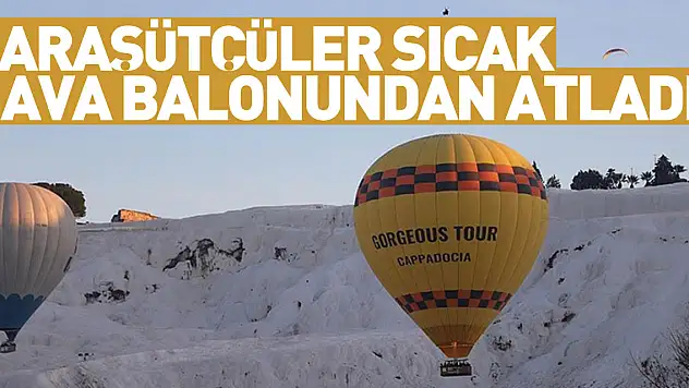 Paraşütçüler sıcak hava balonundan atladı