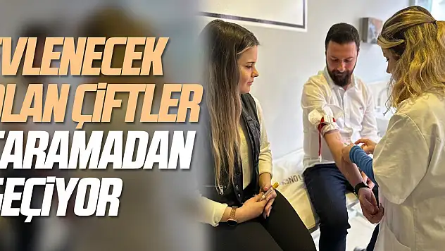 Evlenecek olan çiftler taramadan geçiyor