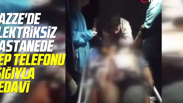 Gazze'de cep telefonu ışığıyla tedavi