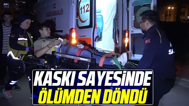 Kaskı sayesinde ölümden döndü