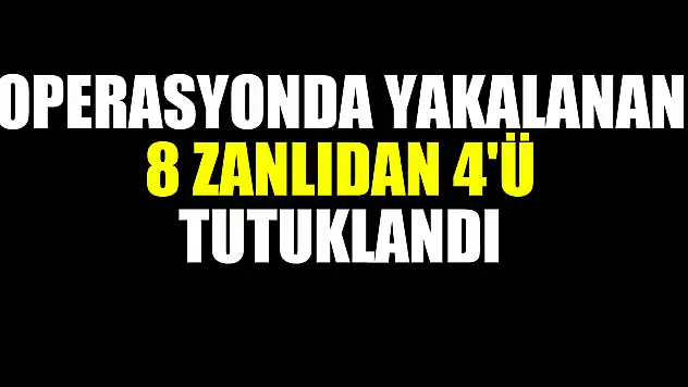 operasyonda yakalanan 8 zanlıdan 4'ü tutuklandı