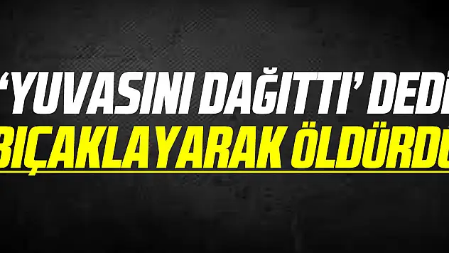 'Yuvasını dağıttı' dedi bıçaklayarak öldürdü