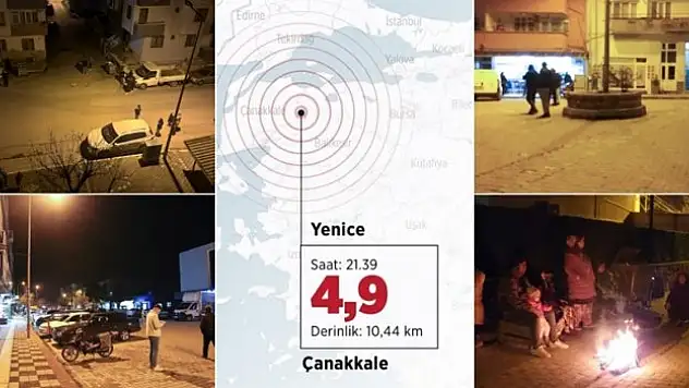 Çanakkale'de 4,9 büyüklüğünde deprem