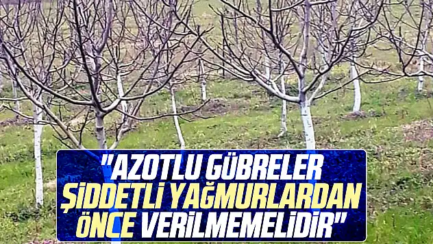 'Azotlu gübreler şiddetli yağmurlardan önce verilmemelidir'