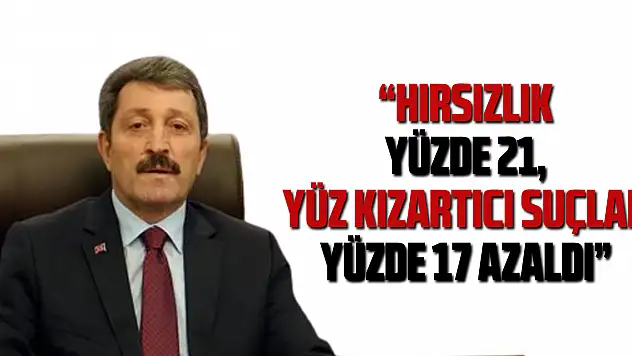 'Hırsızlık yüzde 21, yüz kızartıcı suçlar yüzde 17 azaldı'