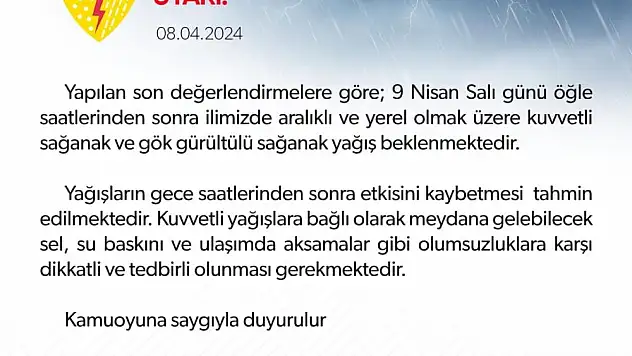 Meteoroloji Şanlıurfa için uyarıda bulundu
