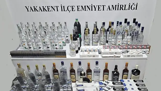 Kaçak alkol ve sigara operasyonuna yakalama