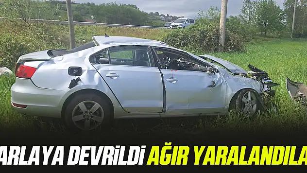 Tarlaya devrildi Ağır yaralandılar
