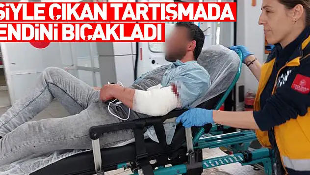 EŞİYLE TARTIŞTI, KENDİNİ BIÇAKLADI