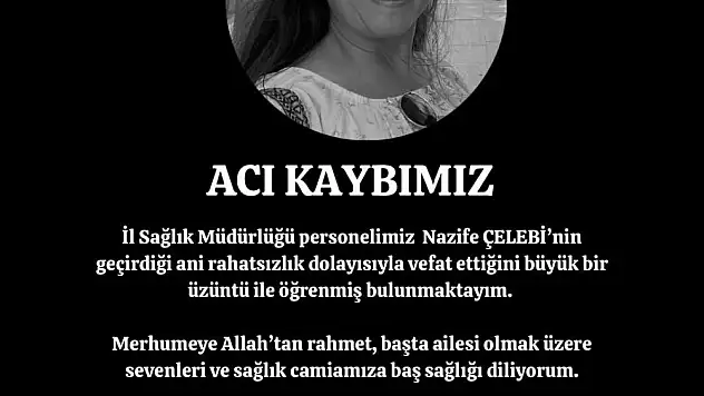 Sağlık Müdürlüğü'nün acı günü
