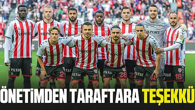 YÖNETİMDEN TARAFTARA TEŞEKKÜR