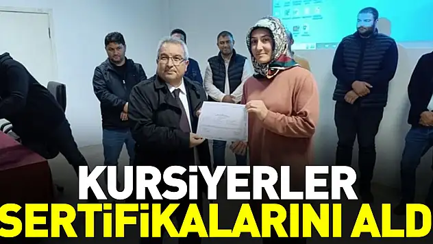 KURSİYERLER SERTİFİKALARINI ALDI
