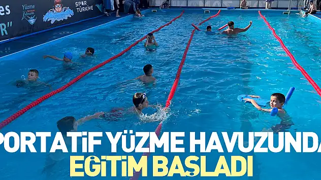 Portatif yüzme havuzunda eğitim başladı
