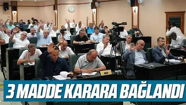 3 madde karara bağlandı!