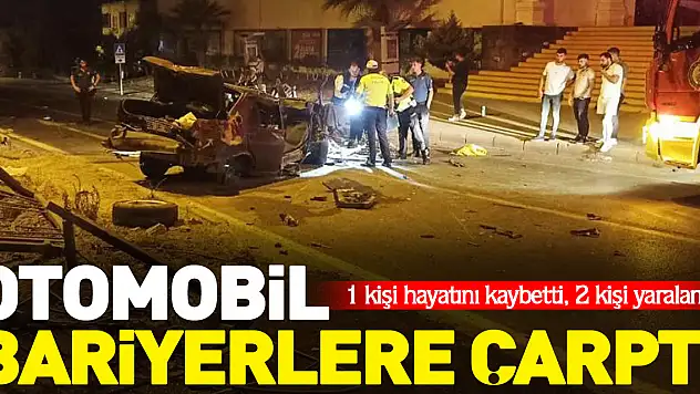 Otomobil bariyerlere çarptı