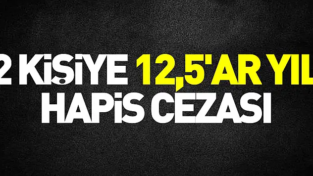 2 kişiye 12,5'ar yıl hapis cezası