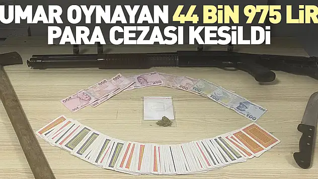 Kumar oynayan 7 kişiye 44 bin 975 lira para cezası kesildi