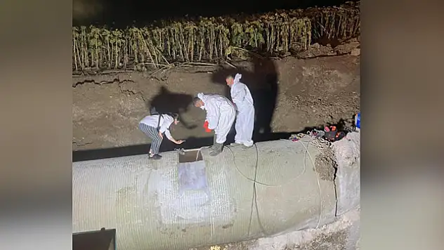 Sulama borusunda onarım çalışması