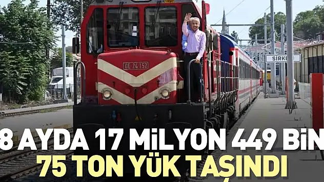8 ayda 17 milyon 449 bin 75 ton yük taşındı