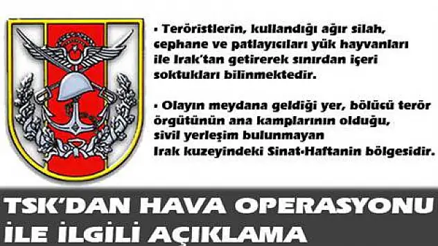 TSK'dan açıklama