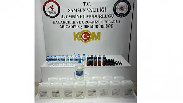 Samsun'da sahte içki imalatı yapılan eve polis baskını: 1 gözaltı