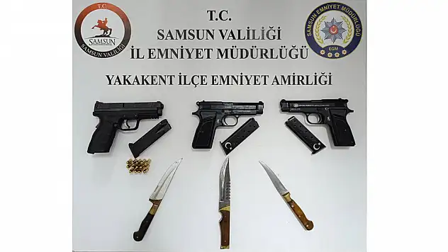 3 ruhsatsız silah ele geçirildi