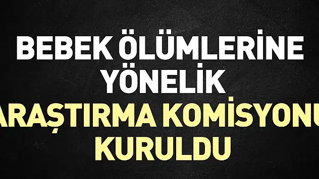 Bebek ölümlerine yönelik Araştırma Komisyonu kuruldu